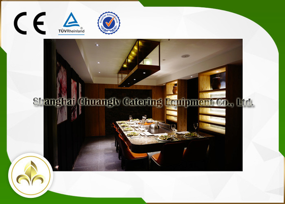 Flat Electric Grill Indoor 9 Seat Japanese Restaurant Table CE ISO9001 Certification
