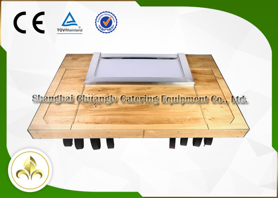 Customized Rectangle Teppanyaki Hibachi Grill Table , Gas Grill Griddle Plate