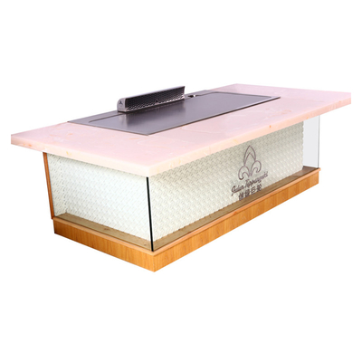 Restaurant Induction Electric Teppanyaki Table With Smokeless Purification System