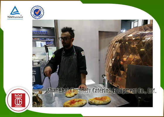 Electric Italy Pizza Oven Copper Plated Napoli Lava Rock for Restaurant
