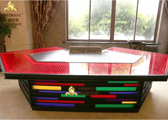 Bridge Shape Rainbow Color Gas Teppanyaki Grill Table With Exhaustion System