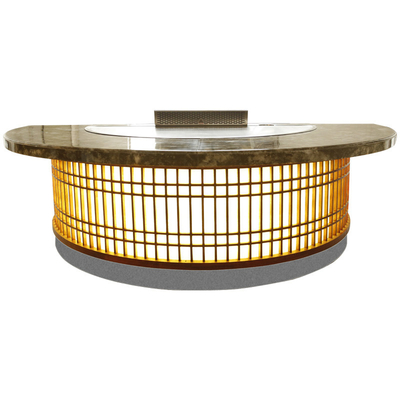 Buy Custom Semicircle Copper 7 Seats Teppanyaki Grills with Luxuty Furniture online manufacture