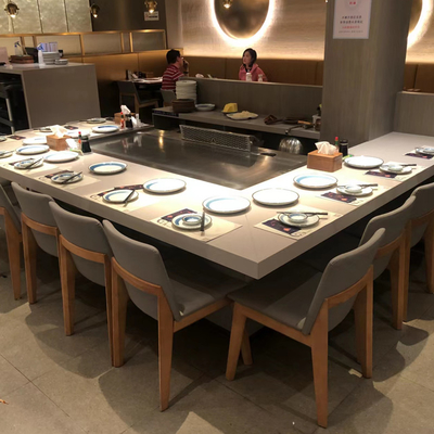 Buy Custom Teppanyaki Table Top Grill , 9 Seat Teppanyaki Bbq Grill For  Fish Shellfish Vegetable online manufacture