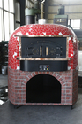Round Lava Rock Wood Fire Italy Pizza Oven with Black or Red Ceramic Tiles