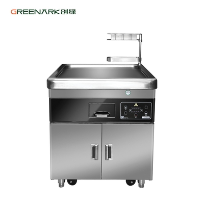 Buy Commercial Kitchen Multifunctional Mobile Teppanyaki Grill Table with Double Furnace online manufacture