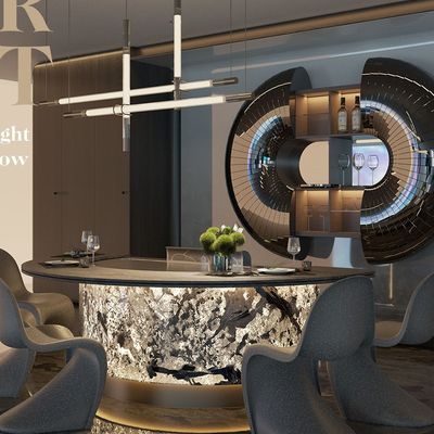 Buy Custom 7/8 Seats Teppanyaki Grill Table with 600*440mm Heating Area and 2500m³/h Airflow Capacity online manufacture