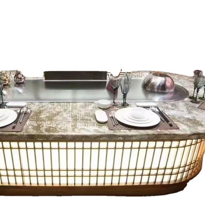 Buy Commercial Teppanyaki Grill with German 304 Stainless Steel and 20 mm Heating Plate in 2200*850*800 mm Size online manufacture