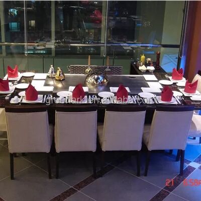 buy Rectangular Stove Top Teppanyaki Grill Japanese Hibachi Table With Ventilation System online manufacture