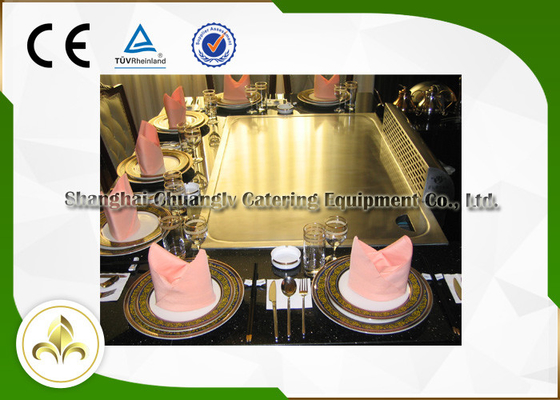 Ventilation System Drop In Teppanyaki Grill Table High Efficiency 7 Seats Capacity