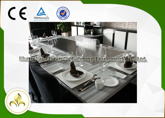 Exhaust Purifier 8 Seat Teppanyaki Grill Table Japanese Restaurant Grill Table