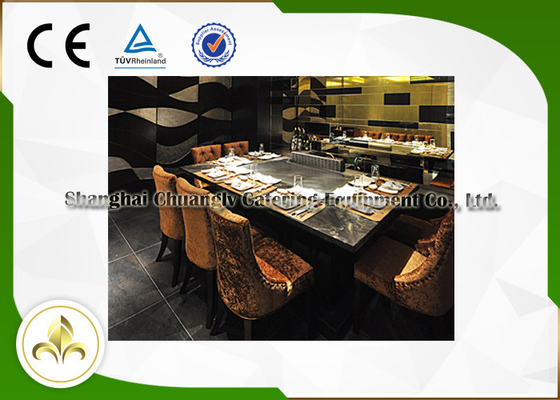 Ten Seats LPG / Pipeline Natural Gas Teppanyaki Grill Table , Residential Hibachi Grill Table