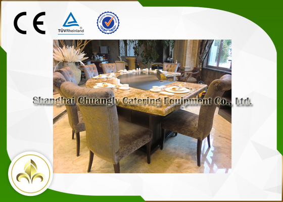 9 Seats Induction / Electric Grill Griddle Table With Exhaustion System