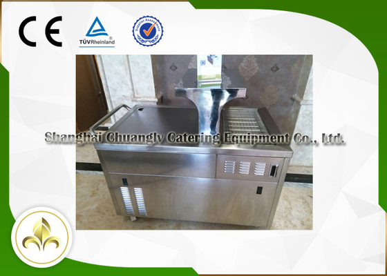 Charcoal Barbecue / Gas Mobile Teppanyaki Grill Equipment CE ISO9001 Certification