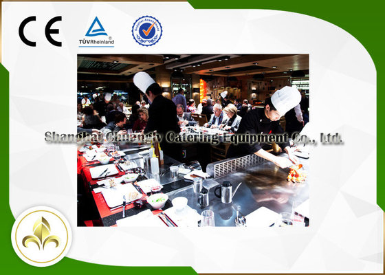 Rectangle Outdoor Hibachi Grill Table More Than 21 Seats CE ISO9001 Certification