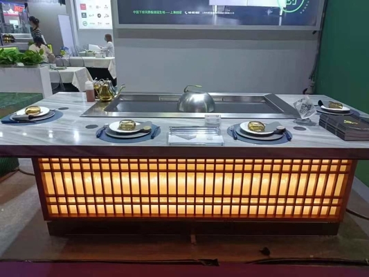 Commercial Alloy Steel Teppanyaki Grill Table With Electrostatic Fume Purifier
