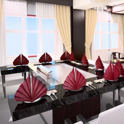 Restaurant Hotel Teppanyaki Grill Table With CE Certification