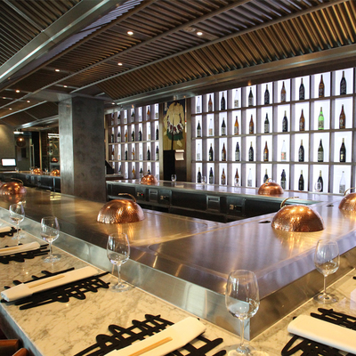 Japanese Teppanyaki Grill Hibachi Table With Customized Design