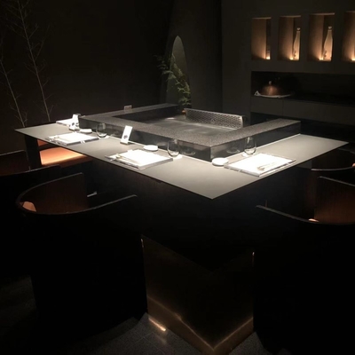 Restaurant Stainless Steel Hibachi Grill Table with Customized Design