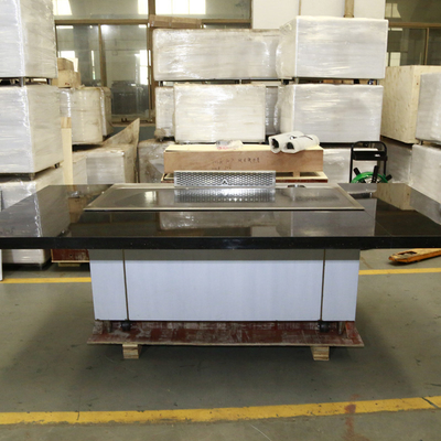 Stainless Steel Electric Down Exhaust Teppanyaki Table Grill Down Exhaustion for Restaurant Hotel