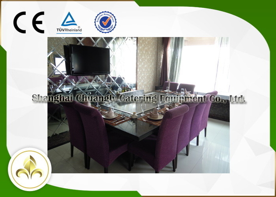 Electric Tube Heating Eight Seats Rectangle Teppanyaki Grill Table