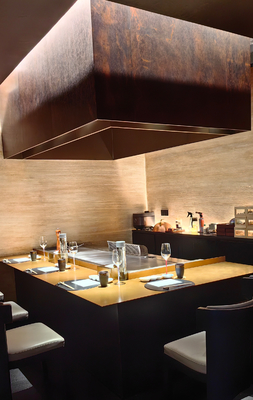 Customized Decoration Furniture Commercial Teppanyaki Grill Table 500x380mm Cooking Size