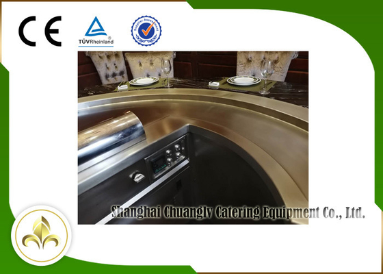 Upper or Down Fume Exhaustion Electric Teppanyaki Table Top Grill with 10 Seats