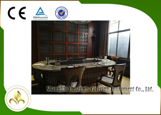 10 Seats Electromagnetic Heating Japanese Teppanyaki Grill Stainless Steel and Alloy Steel