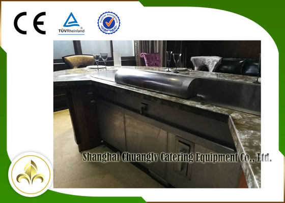 Natural Gas Heating Japanese Teppanyaki Grill Table , Electric Teppanyaki Table Top Grill