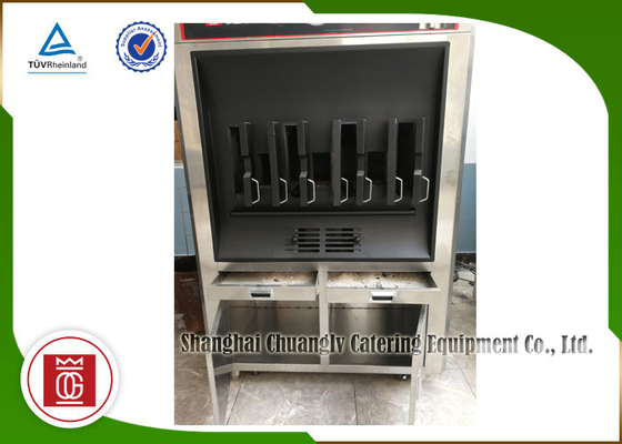Charcoal Heating 8 Fish Spaces Single Layer Rectangle Shape Fish Grill Equipment