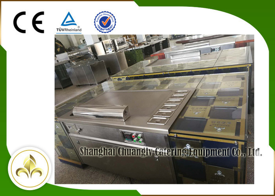 10 Seats  Electromagnatic or Induction Heating Japanese Teppanyaki Grill Table Rectangle Shape