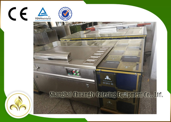 10 Seats Rectangle Upper or Down Exhaustion Japanese Teppanyaki Grill Table