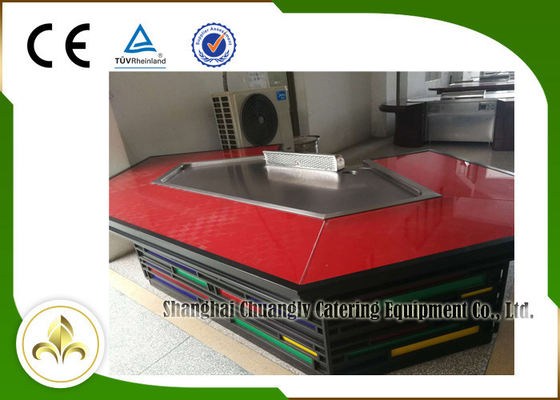 11 Seats Electric Tube Heating Teppanyaki Grill Table Stainless Steel Material