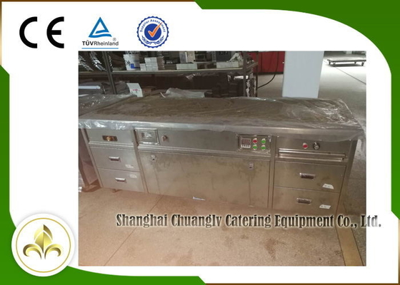 2.2m Teppanyaki Grill Table Electric Tube Heaters Fume Down Exhaust Multi Function