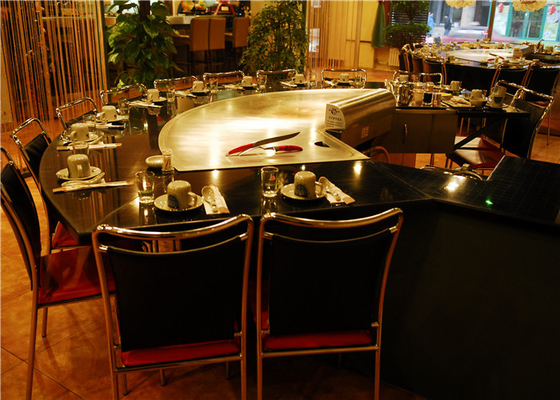 Arch and Fan-shape Electric Teppanyaki Grill / 304 stainless steel Teppanyaki Table