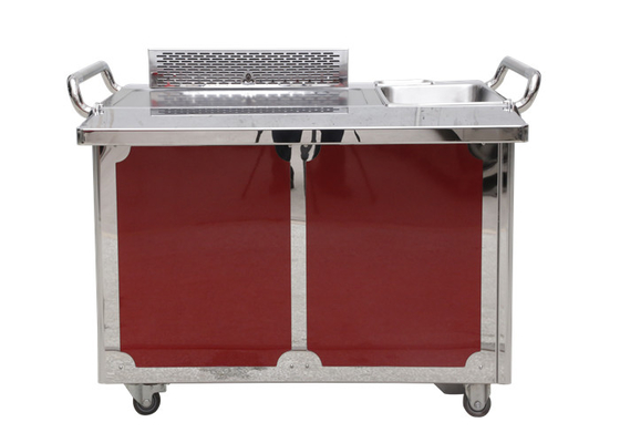 Commercial Teppanyaki Grill Table Electricity / Gas Heating For Outdoor Barbecue