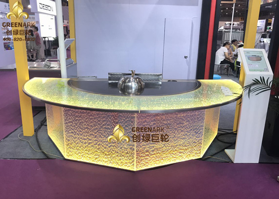 Commercial Induction Semi - Circle Teppanyaki Table Grill With Purification System