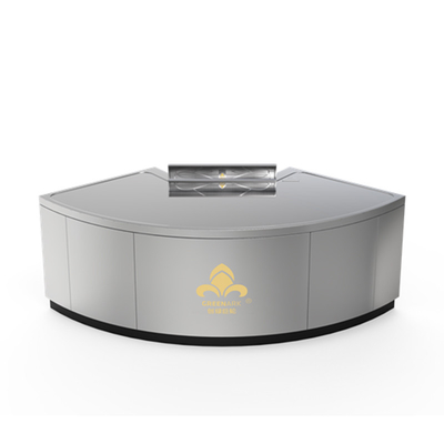 Fan-shaped Teppanyaki Grill Table Customized Size And Smoke Exhaust Method Hibachi Grill