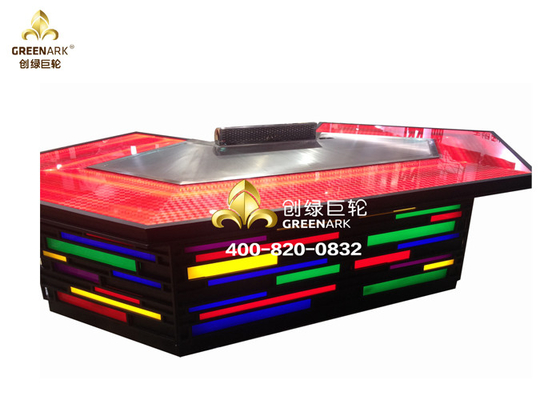 Bridge Shape Upper or Down Fume Exhaustion Teppanyaki Grill Table With 11 Seats