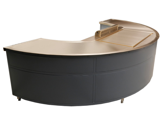Semi Circle Teppanyaki Grill Table Customized Pure Copper Gas Heating