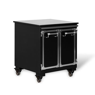 Commercial Spanish Iron BBQ Grill Double-deck Charcoal Oven with 304 Stainless Steel and Bottom Cabinet