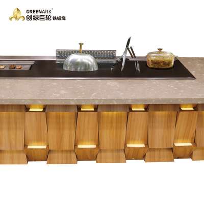 Rectangle Teppanyaki Grill Table Induction Heating 2400mm Length