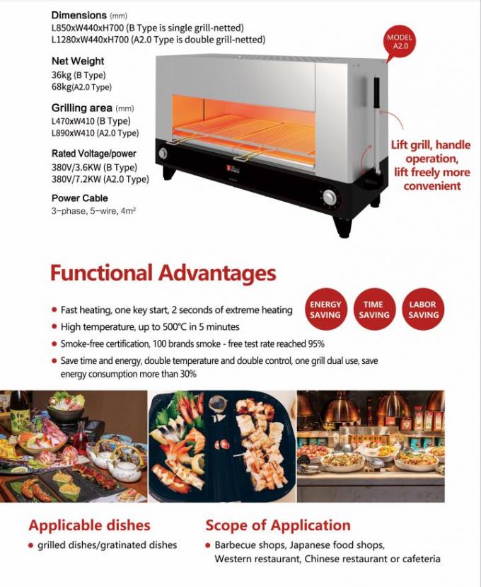 High Efficiency Commercial Barbecue Grills Electric Grill For Restaurant